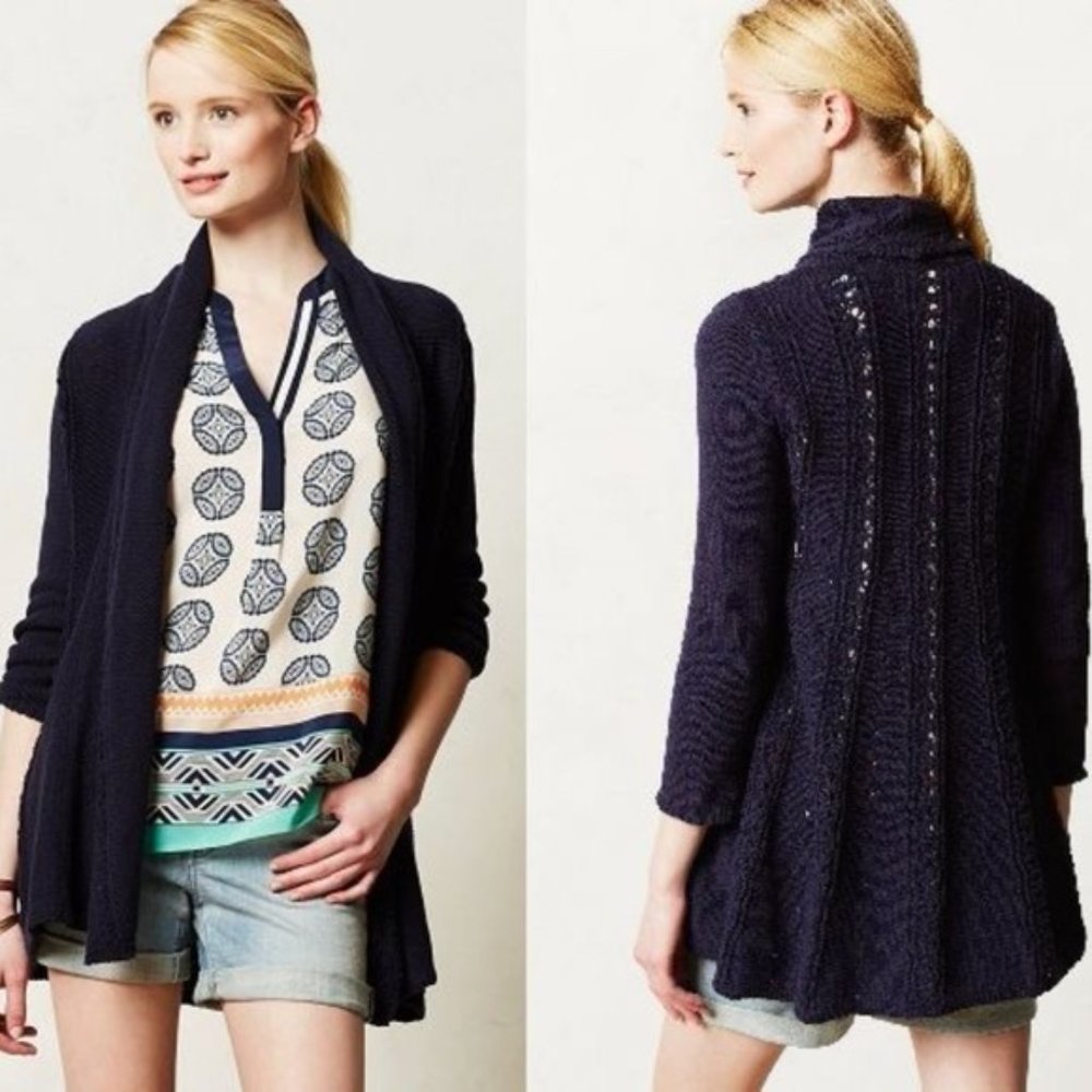 Anthro Angel Court Street Cardigan Navy S